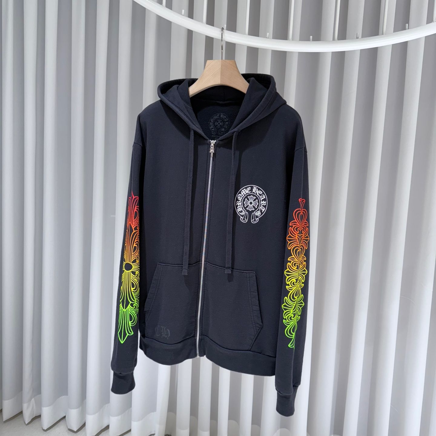 Chrome Hearts Horseshoe Floral Gradation Zip-Up Hoodie M