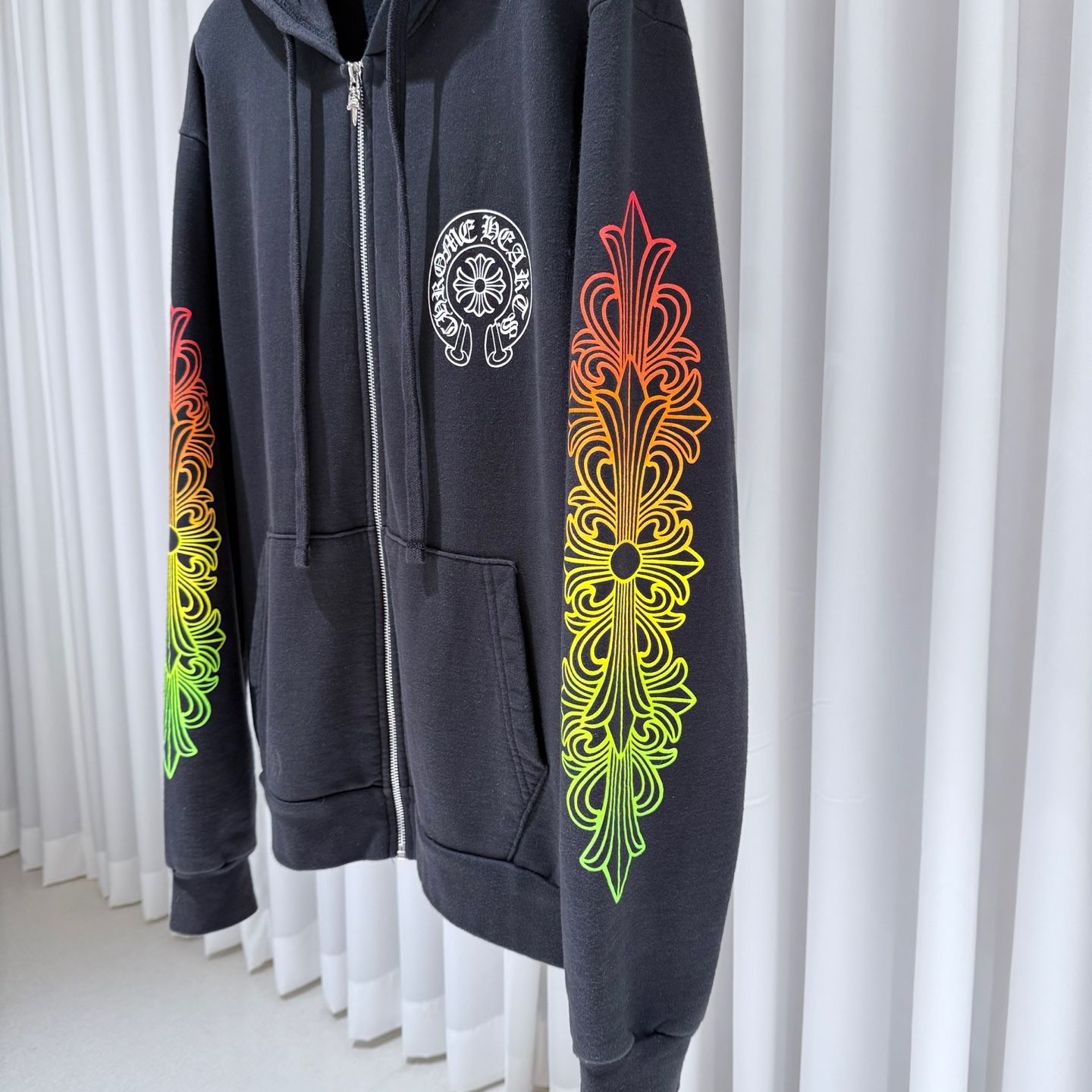 ◆CHROME HEARTS◆FLORAL GRADIENT MADE IN HOLLYWOOD HOODIE Buy Chrome Hearts Floral Sleeve Gradient Made In Hollywood