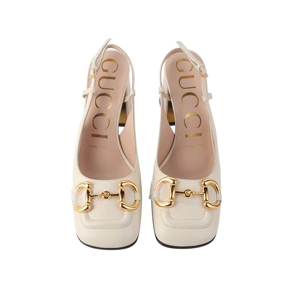 Gucci Horsebit Mid-Heel Slingback Pumps 35 1/2 35107Y