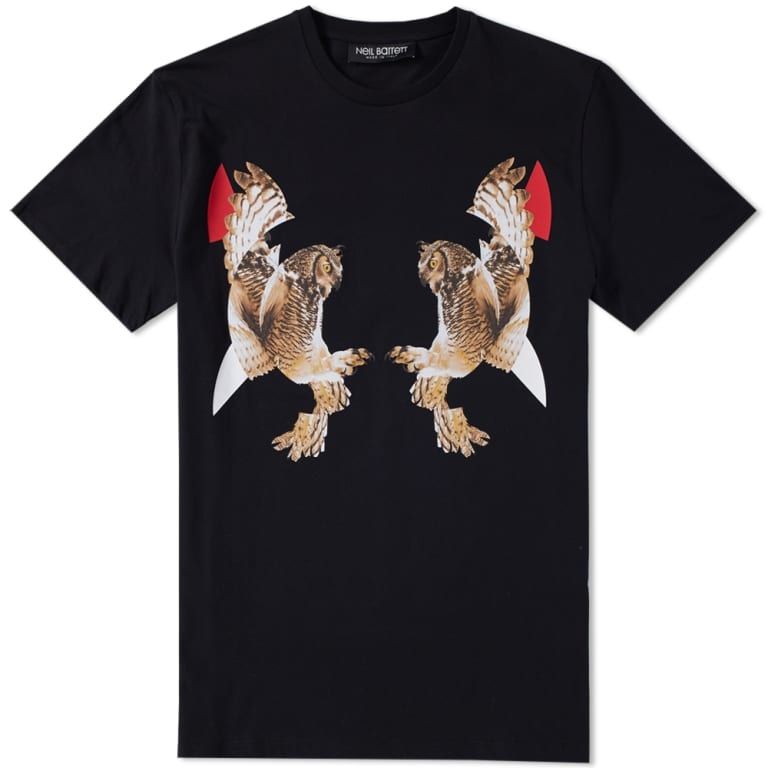 NEIL BARRETT｜ (Slim Cupid T-Shirt (MY70198A Y525 495N)) Neil Barrett SLIM CUPID - T-shirt con stampa - black/nero