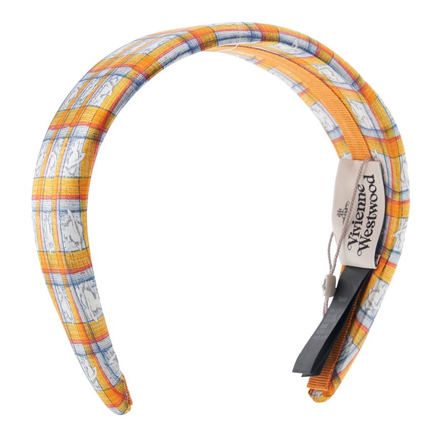 Vivienne Westwood正規品/送料関税込み ORB logo hairband Vivienne Westwood ORB Logo Embroidered Silk Hairband