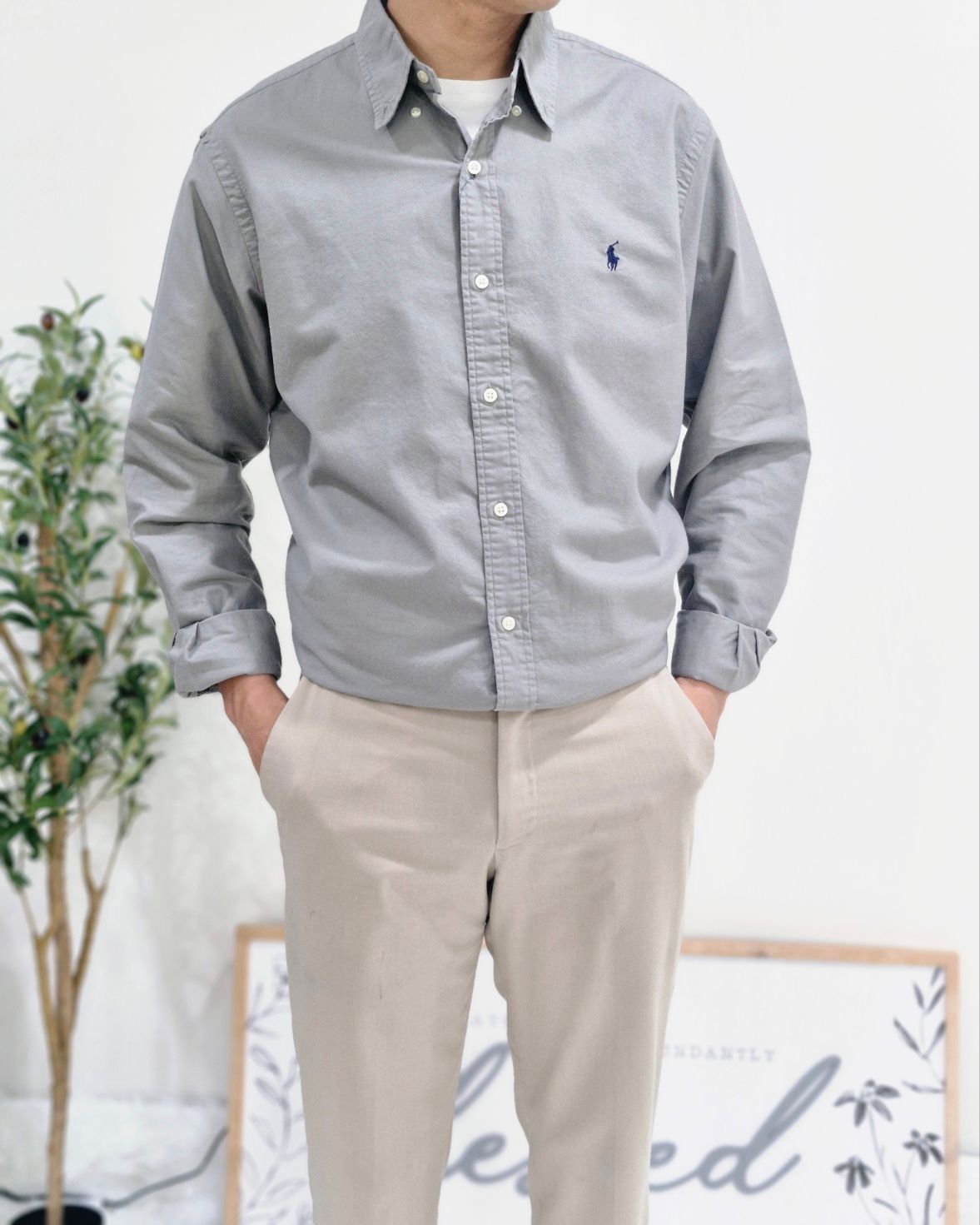 폴로 랄프로렌 클래식핏 가먼트다이 옥스포드 셔츠