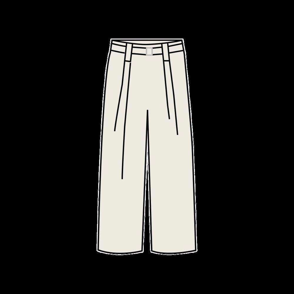 (W) 유니클로 U 벨티드 플리티드 와이드 팬츠 내츄럴 - KR