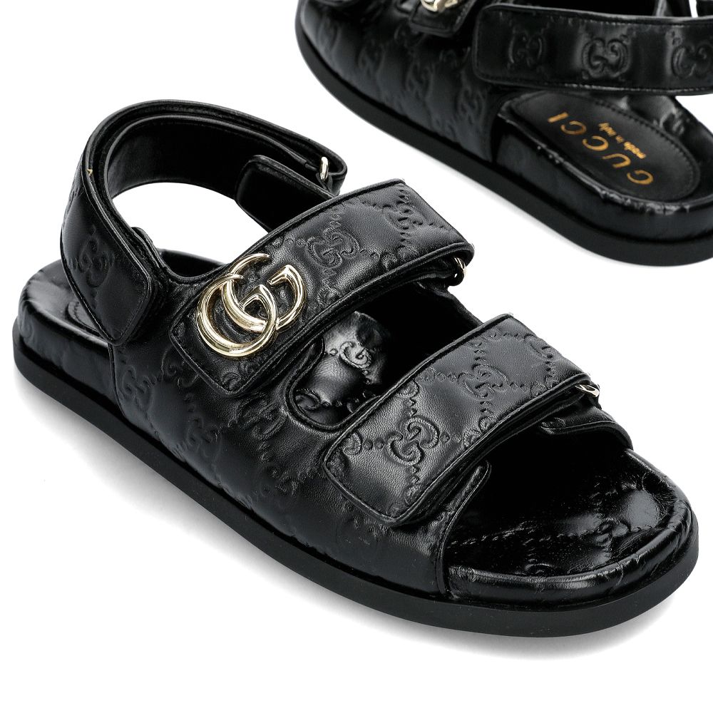 GUCCI|SLIPPERS (816625 AAEGP 1000) Gucci GG Strap Sandals 816625 AAEGP 1000 136009341 | eBay