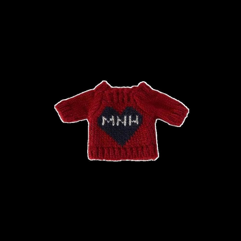 모남희 하트 니트 인형 키링 옷 레드