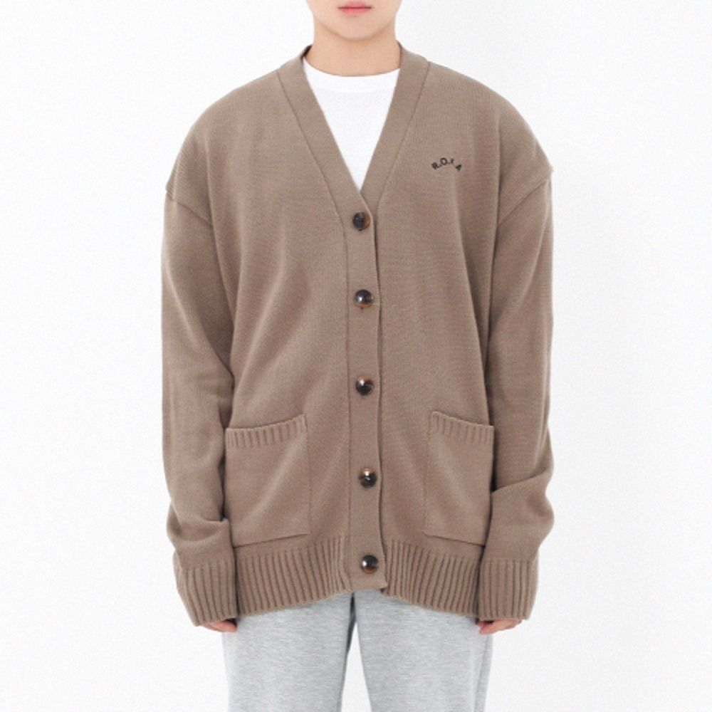 생산 오버핏 ROKA 자수 가디건 4color | 모카베이지