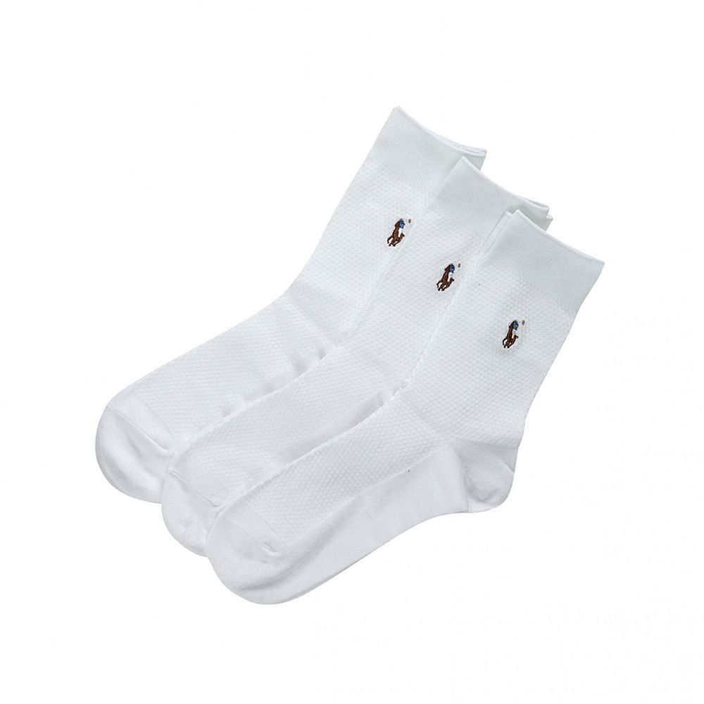 Polo Ralph Lauren 클래식 크루 삭스 3팩 화이트 양말 449854647001