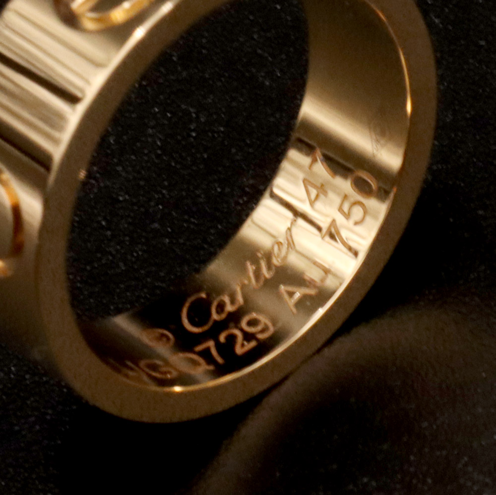 Cartier 750 ゴールド リング サイズ47 Trinity ring, large model, paved