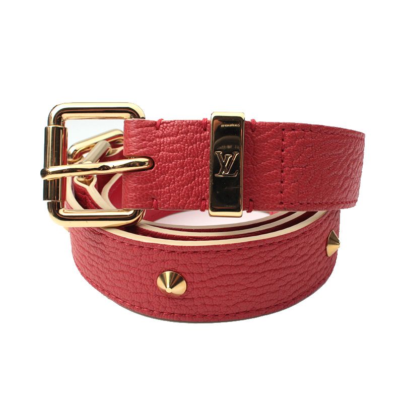 Louis Vuitton Red and Gold Belt Leather belt Louis Vuitton Red size 90 cm in Leather - 60660786 main image 3