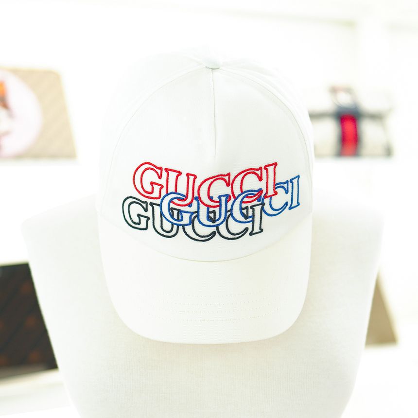 Gucci Multi Logo Cap Cotton White 788548 4HA9X 9000  display picture 3