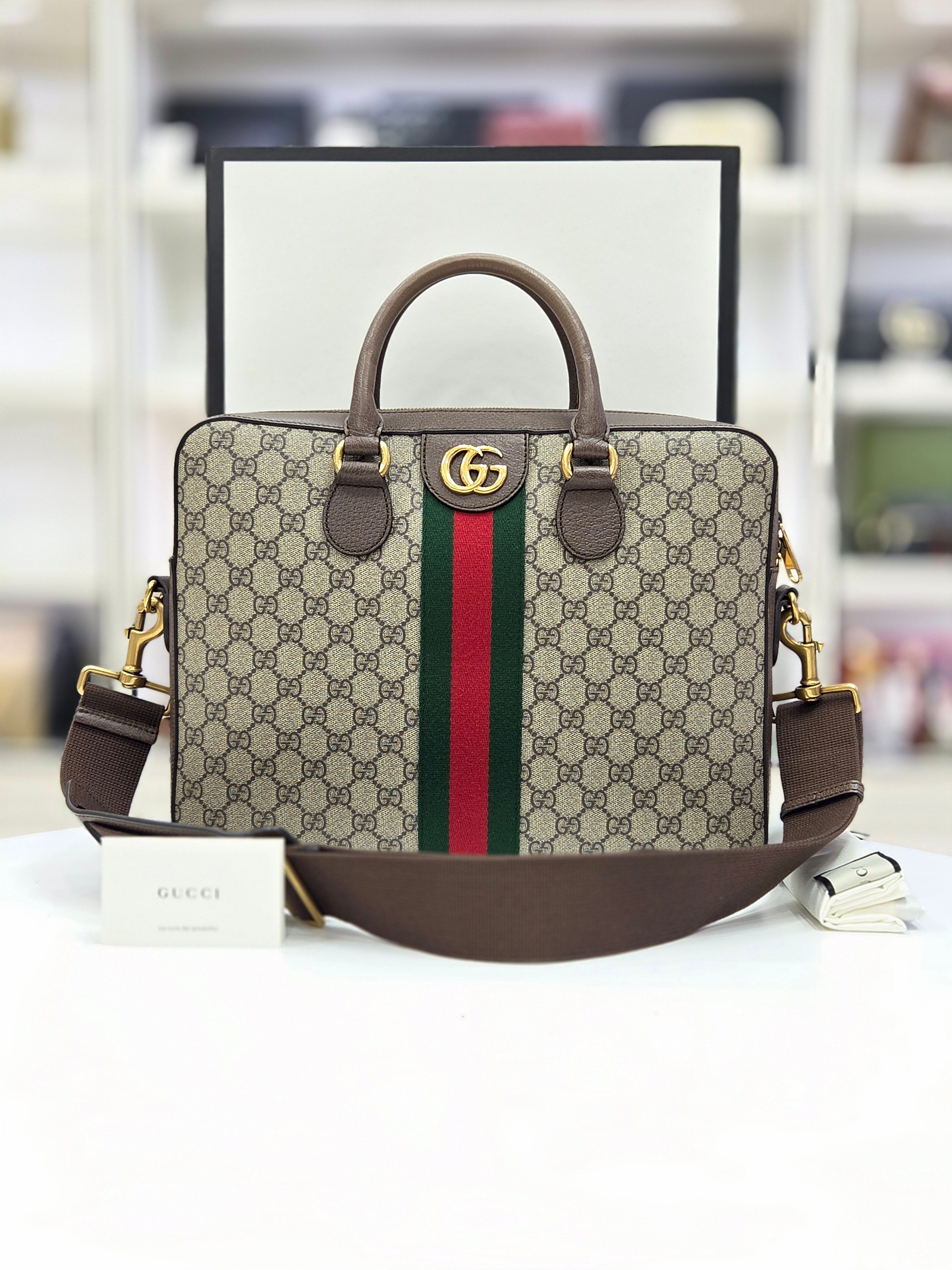 Gucci GG Supreme Canvas Ophidia Three Stripe Document Bag  display picture 3