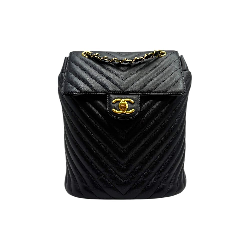 CHANEL Chevron Lamb Urban Spirit Backpack A91121 Black  display picture 3