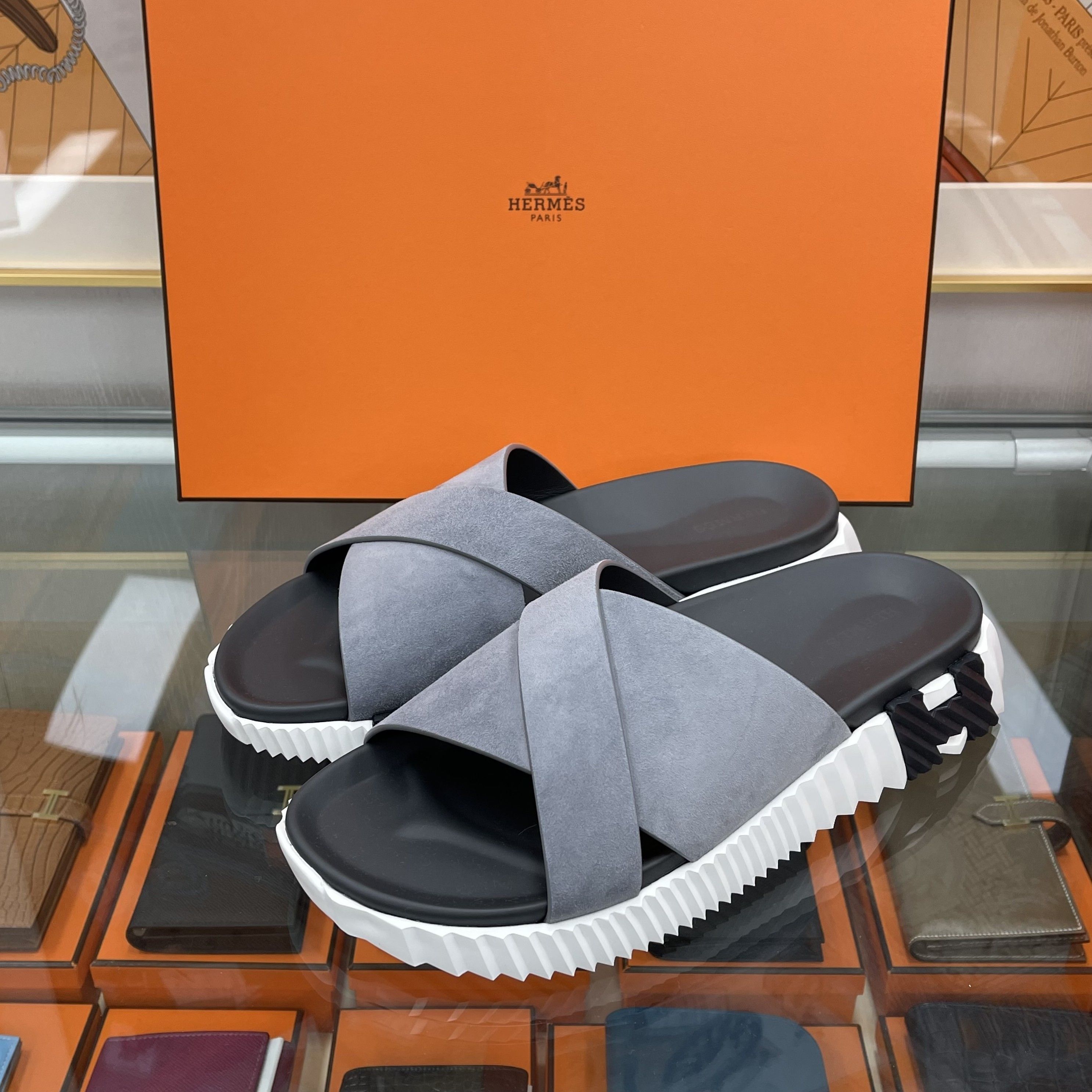 Hermes Infra Sandals Slippers Gray H241920 147649579 | eBay display picture 2