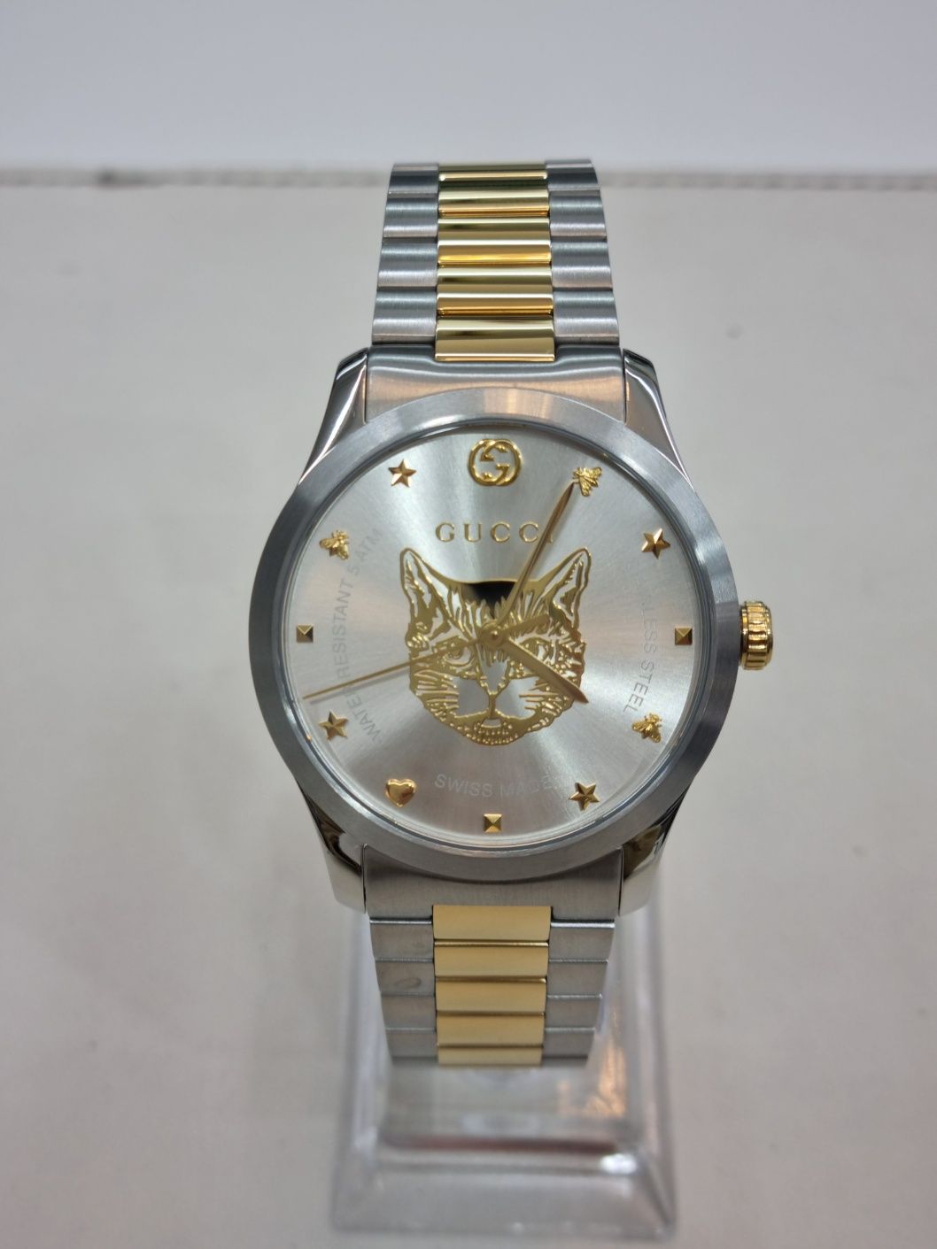 Gucci G-Timeless Quartz Cat Watch 38mm G-Timeless watch with cat dial | Gucci | The Jewellery Editor main image 4