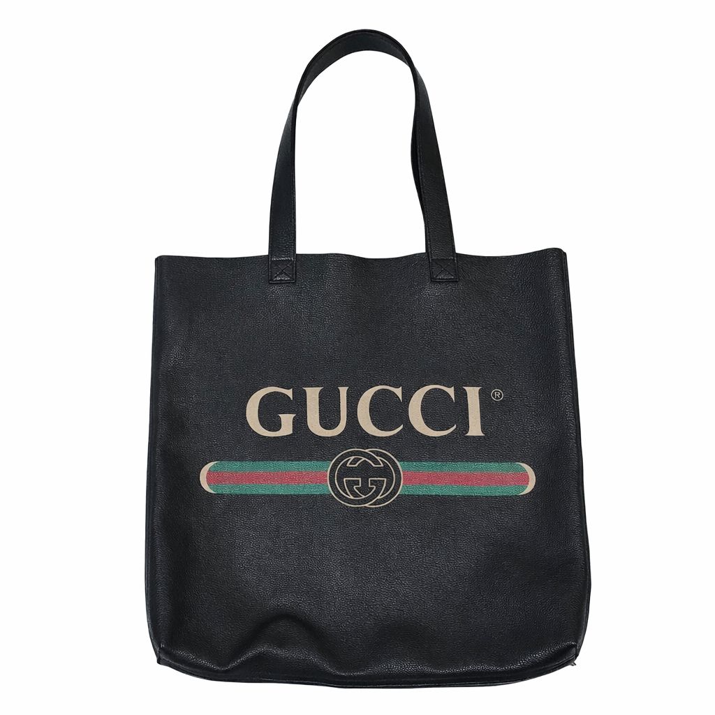 Gucci Web Logo Print Leather Shopper Bag 150509424 [P] | eBay