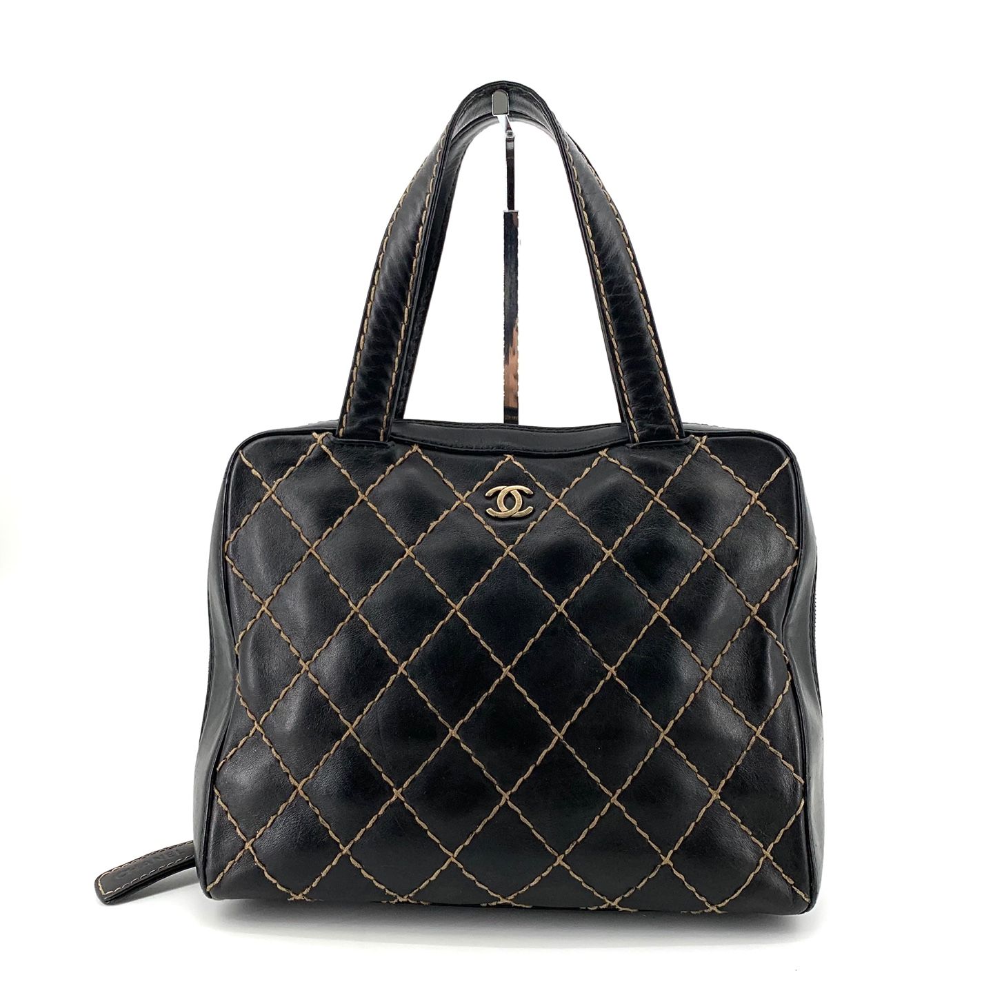 バッグ Beautiful condition CHANEL Wild Stitch Gold Chain Tote Bag 156352770 | eBay