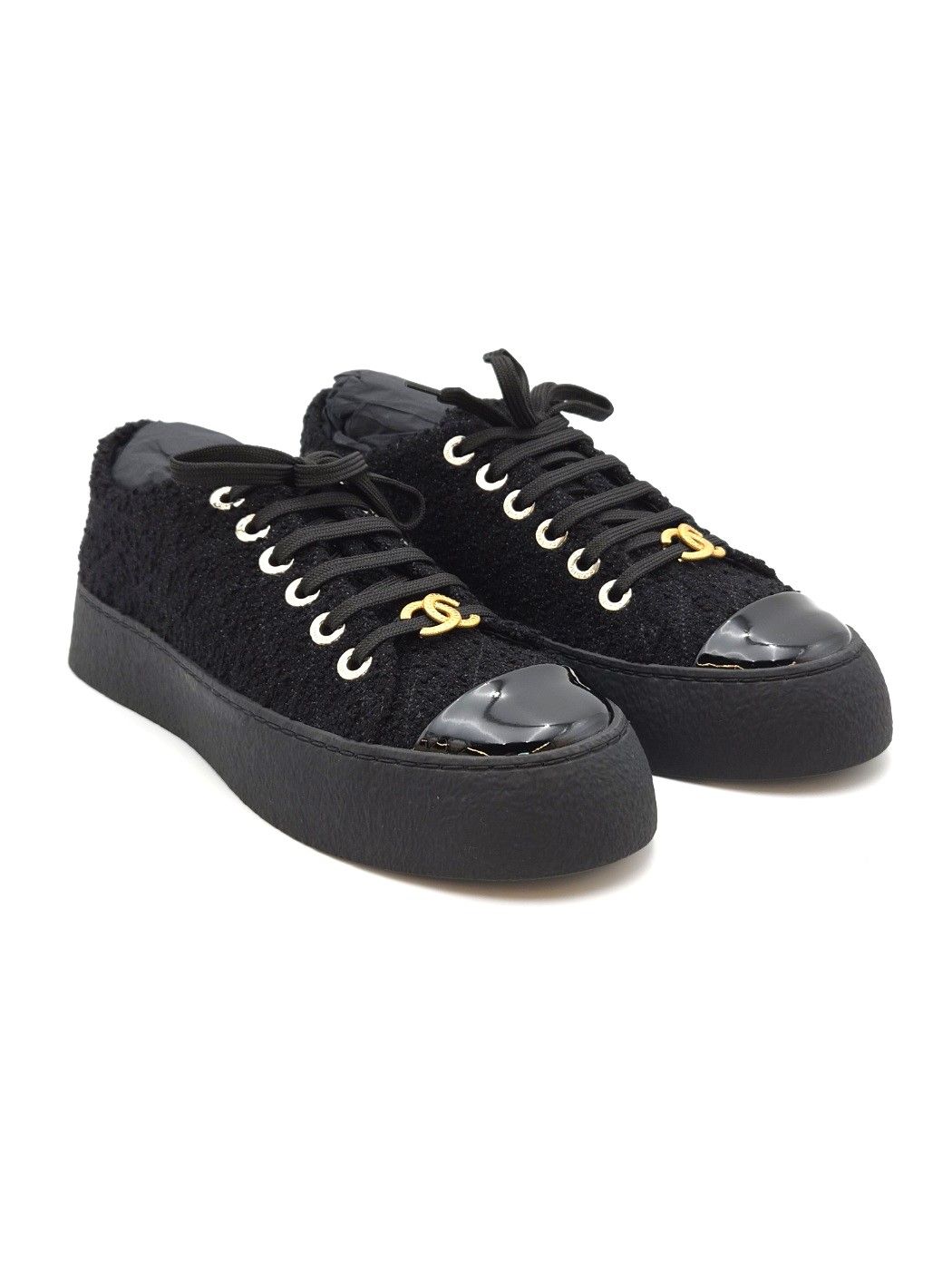 CHANEL Tweed Sneakers (G46620) Unused 156800329 [P] | eBay