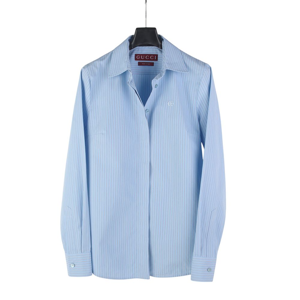 Gucci Striped Cotton GG Logo Women's Shirt 40 37394Y 157409114 [P